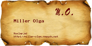 Miller Olga névjegykártya
